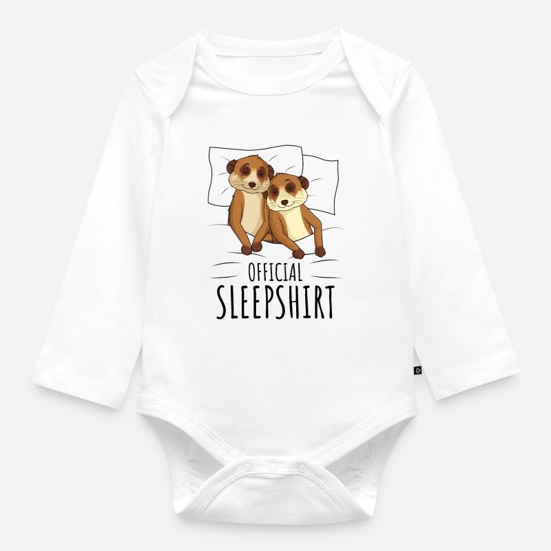 Erdmännchen - Baby Bio-Langarm-Body - Weiß