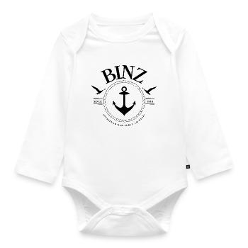 Binz, Baltic seaside resort pearl on the Baltic Sea - Organic Longsleeve Baby Bodysuit - white - Front