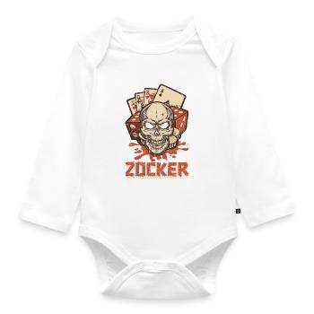 Poker Spiel Pokern Pokerkarten Zocker Pokerspieler - Baby Bio-Langarm-Body - Weiß - Vorne