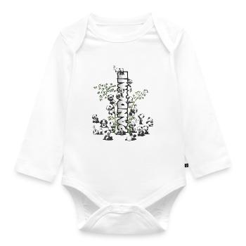 Panda's "Pandamie" cute cuddly panda bears - Organic Longsleeve Baby Bodysuit - white - Front