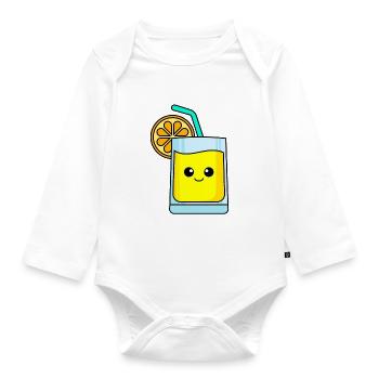 Limonade Comic - Baby Bio-Langarm-Body - Weiß - Vorne