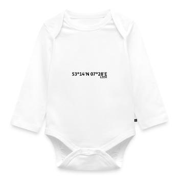 Leer Koordinaten - Baby Bio-Langarm-Body - Weiß - Vorne