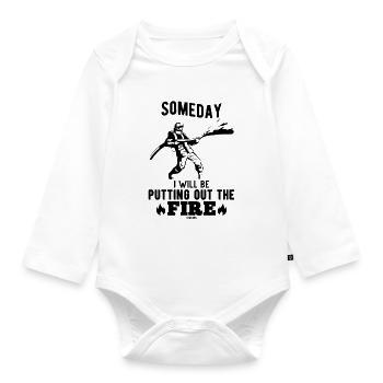 Fire Firefighter Fire Extinguisher Child - Organic Longsleeve Baby Bodysuit - white - Front