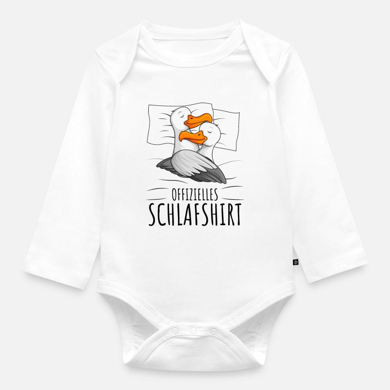 Möwe - Baby Bio-Langarm-Body - Weiß