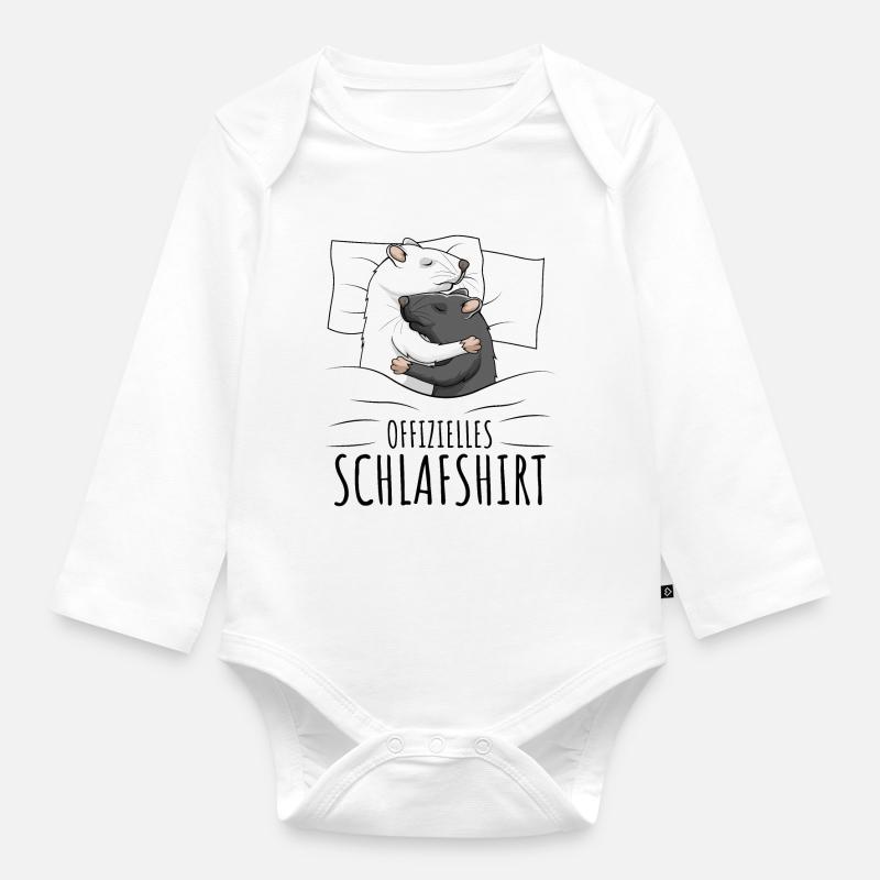 Ratten - Baby Bio-Langarm-Body - Weiß