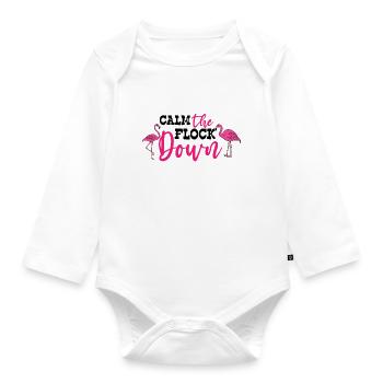 Flamingo Pink Flamingo Flamingo Gift - Organic Longsleeve Baby Bodysuit - white - Front