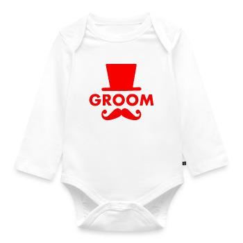 Groom - Organic Longsleeve Baby Bodysuit - white - Front