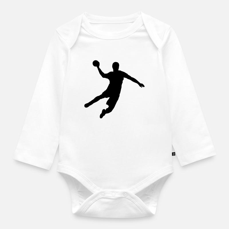 Handball - Baby Bio-Langarm-Body - Weiß