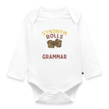 Funny Synonym Rolls - Baby Bio-Langarm-Body - Weiß - Vorne