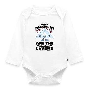 Mathematics - Organic Longsleeve Baby Bodysuit - white - Front