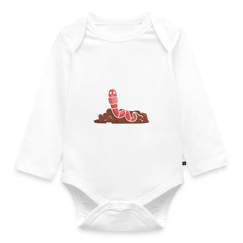 Würmer machen mich glücklich Du nicht so sehr - - Baby Bio-Langarm-Body - Weiß - Vorne