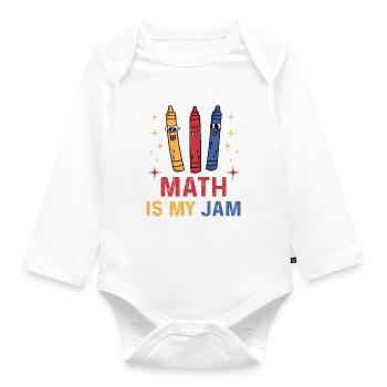 Math Is My Jammin - Baby Bio-Langarm-Body - Weiß - Vorne