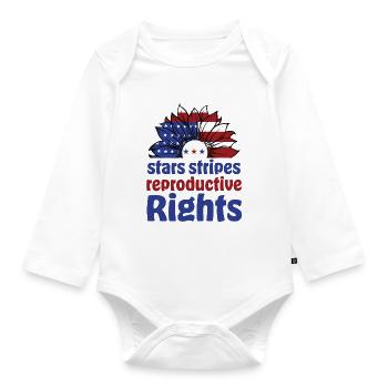 Stars Stripes Reproduktive Rechte Frauen 4. Juli - Baby Bio-Langarm-Body - Weiß - Vorne