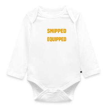 Amputiert Invalide Prothese Handicap Rollstuhl - Baby Bio-Langarm-Body - Weiß - Vorne