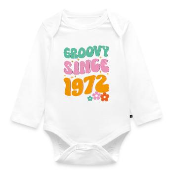 Groovy Hippie depuis 1972 - Body Bébé bio manches longues - blanc - Devant