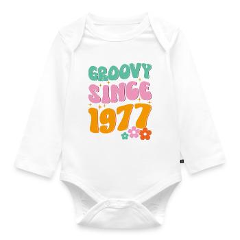 Groovy Hippie depuis 1977 - Body Bébé bio manches longues - blanc - Devant