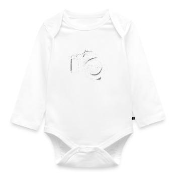 Photography Profi Loading Lustiger Fotograf - Baby Bio-Langarm-Body - Weiß - Vorne