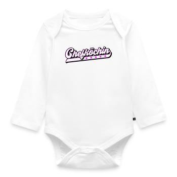 Farben änderbar | Chefköchin - Baby Bio-Langarm-Body - Weiß - Vorne