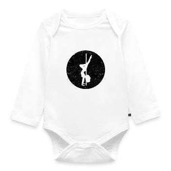 Pole Dancing Silhouette Pole Dancer Pole - Baby Bio-Langarm-Body - Weiß - Vorne