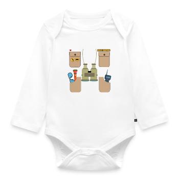 Zookeeper Outfit Costume - Baby Bio-Langarm-Body - Weiß - Vorne