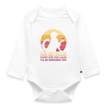 Funny Dog Every Meal You Make - Baby Bio-Langarm-Body - Weiß - Vorne