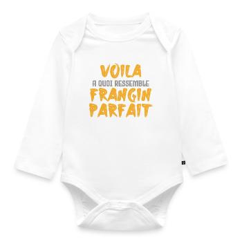 Voilà À Quoi Ressemble Le Frangin Parfait - Body Bébé bio manches longues - blanc - Devant