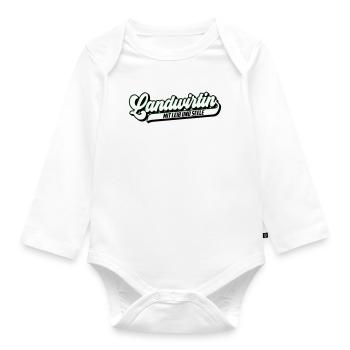 Landwirtin mit Leib & Seele | Farben änderbar - Baby Bio-Langarm-Body - Weiß - Vorne