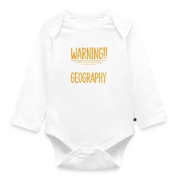 I Like To Talk About Geography - Baby Bio-Langarm-Body - Weiß - Vorne