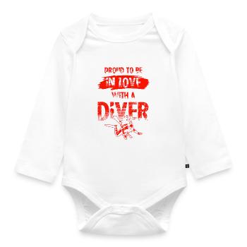 aimer un plongeur - Body Bébé bio manches longues - blanc - Devant