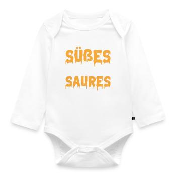 Halloween Süßes Sonst Gibt's Saures I Halloween - Baby Bio-Langarm-Body - Weiß - Vorne