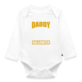 Halloween Party I Daddy is my Name Halloween is my - Baby Bio-Langarm-Body - Weiß - Vorne