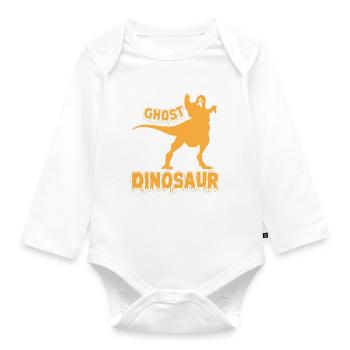 Halloween Ghost Dinosaur I Funny Halloween Ghost D - Baby Bio-Langarm-Body - Weiß - Vorne