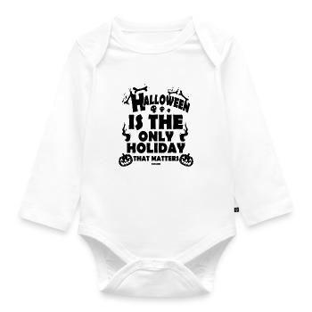 Halloween - Organic Longsleeve Baby Bodysuit - white - Front