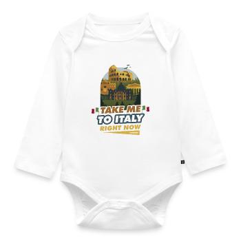 Italien - Baby Bio-Langarm-Body - Weiß - Vorne