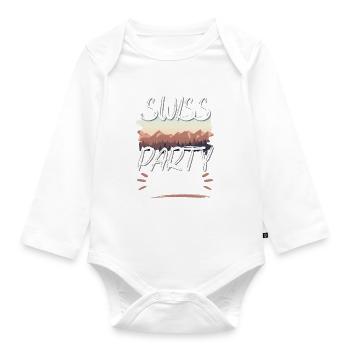 Swiss Party Crew - Baby Bio-Langarm-Body - Weiß - Vorne