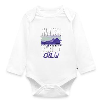 Swiss Party Crew - Baby Bio-Langarm-Body - Weiß - Vorne