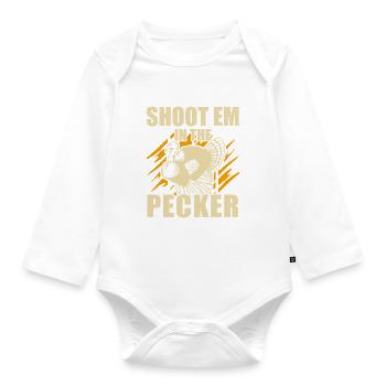 Turkey Bird In The Pecker - Baby Bio-Langarm-Body - Weiß - Vorne