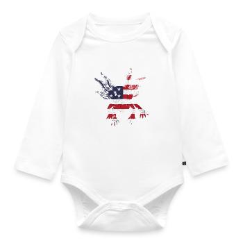 Axolotl American Flag Axolotl - Baby Bio-Langarm-Body - Weiß - Vorne
