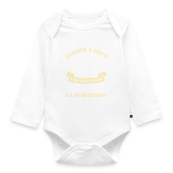foot homme perfection footballeur humour football - Body Bébé bio manches longues - blanc - Devant