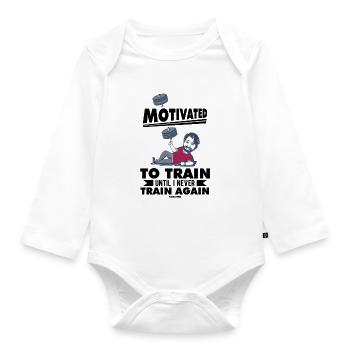 Motivation motivates career Positive gift - Organic Longsleeve Baby Bodysuit - white - Front