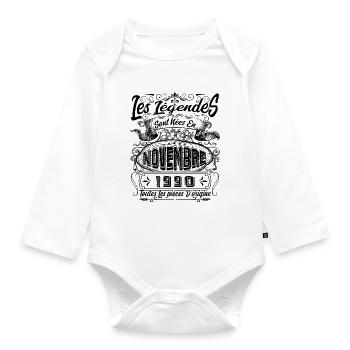 Les Légendes Sont Nées En Novembre 1990 Cadeau - Body Bébé bio manches longues - blanc - Devant