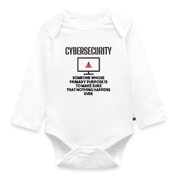 Cybersecurity - IT-Sicherheit Informatiker - Baby Bio-Langarm-Body - Weiß - Vorne