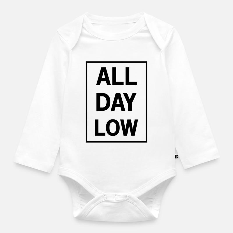 All day low - Baby Bio-Langarm-Body - Weiß