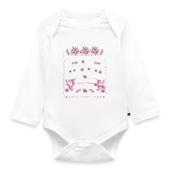 Octobre Rose:Meilleures femmes naissent en octobre - Body Bébé bio manches longues - blanc - Devant