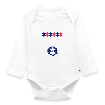 Autismus Mädchen Asperger Syndrom - Baby Bio-Langarm-Body - Weiß - Vorne