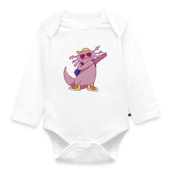 Axolotl Danse Drôle Dabbing Axolotl - Body Bébé bio manches longues - blanc - Devant