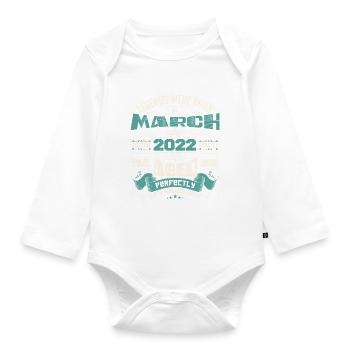 March 2022 | birthday gift - Body Bébé bio manches longues - blanc - Devant