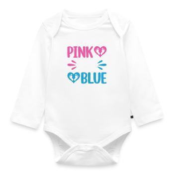 Pink Or Blue Grandma Loves You - Gender Reveal - Baby Bio-Langarm-Body - Weiß - Vorne