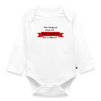 je suis trop mignonne dans ce vetement - Body Bébé bio manches longues - blanc - Devant