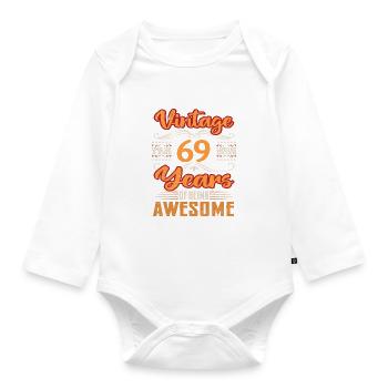 Vintage | 69 anniversaire idées cadeaux - Body Bébé bio manches longues - blanc - Devant